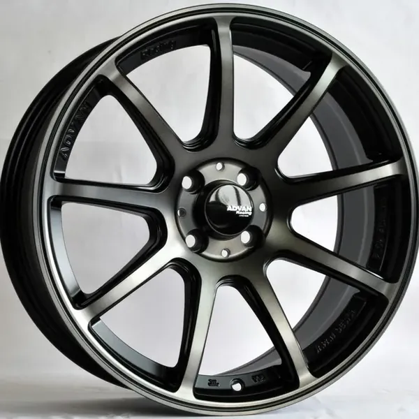ANZ-9024 Matte BMF Black varnish 7,5J×17 4×98 ET30 DIA 58,45 Чёрный с полированной лицевой частью